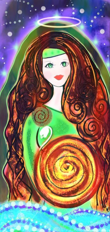 Saint Bridid Celtic Goddess Cosmic Art